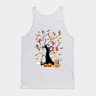 Golden Retriever Halloween Tree Pumpkin Gift Tank Top